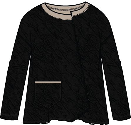 Habitat Crinkled Dbl Face Metro Pullover - 48111 - BLACK (NOT UMBER)
