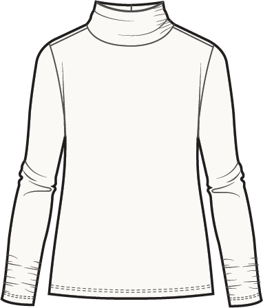 Habitat Cozy Rib Ruched Turtleneck - 16412 - WHITE (NOT BLACK)