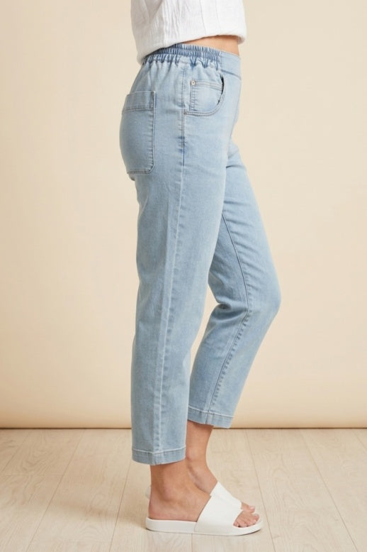 Habitat Light Weight Stretch Denim Crop Pant - 11661 - LIGHT DENIM