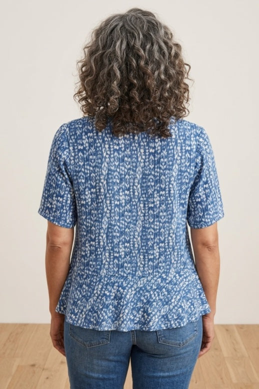 Habitat Viscose Rayon Crepe Ikat Eliana Shirt - 39202 - NIGHTFALL