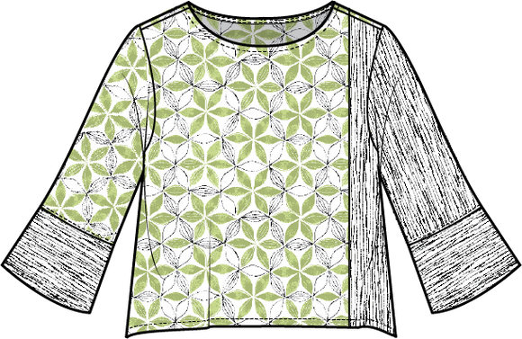 Habitat Crinkle Crepe Floral Mix Print Pullover - 21603 - LEAF