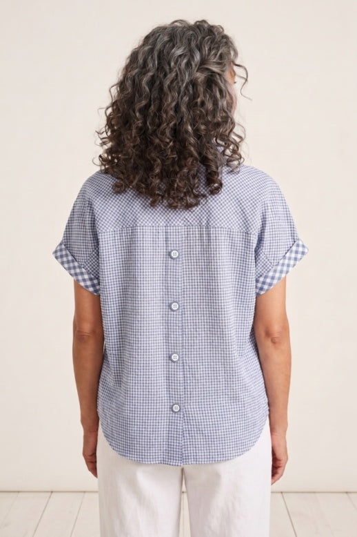 Habitat Crinkle Cotton Chex Mix Popover Top - 40218 - VAPOR