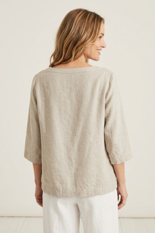 Habitat Linen Solid Boxy Top - 41518 - WHITE (NOT SAND)