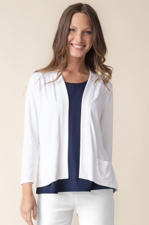 Habitat Core Travel Solid Shirred Back Open Front Jacket - 55930 - WHITE