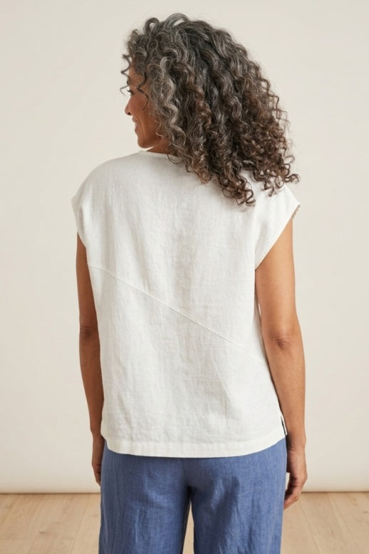 Habitat Linen Solid Pocket Shell Top - 41510 - GUAVA (NOT WHITE)