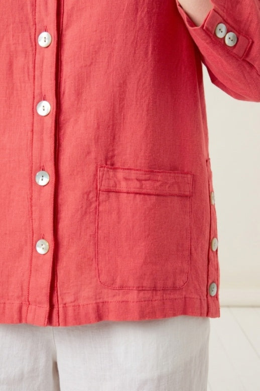Habitat Linen Solid Camp Shirt - 41508 - GUAVA