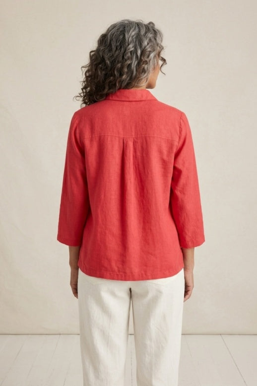 Habitat Linen Solid Camp Shirt - 41508 - GUAVA