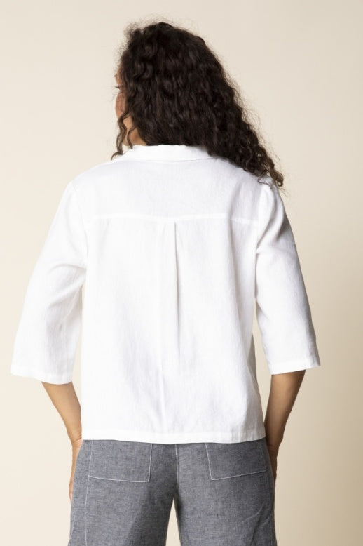 Habitat Linen Solid Camp Shirt - 41508 - WHITE