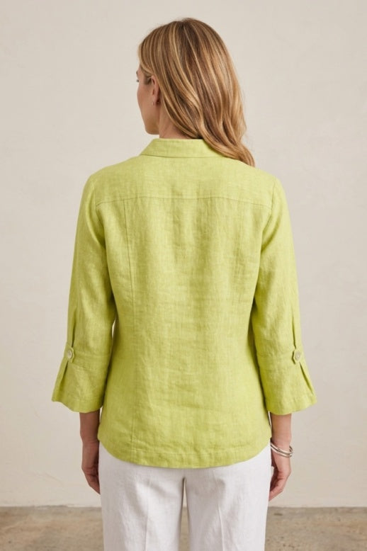 Habitat Linen Solid Tab Jacket - 41549 - KIWI