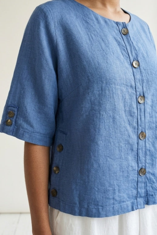 Habitat Linen Solid Tab Jacket - 41549 - VAPOR