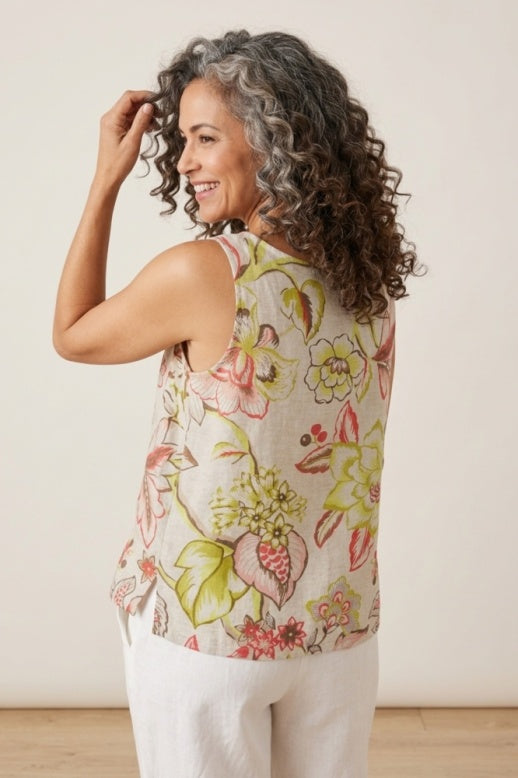 Habitat Linen Jaco-Beans Button Tab Tank - 41813 - CASCADE (NOT SAND)