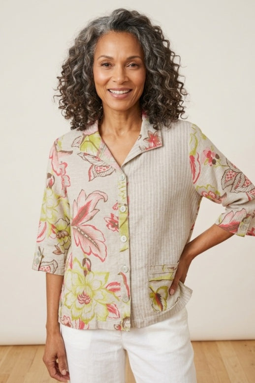 Habitat Linen Jaco-Beans Camp Shirt - 41908 - SAND
