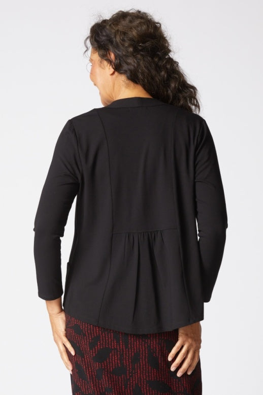 Habitat Core Travel Solid Shirred Back Open Front Jacket - 55930 - BLACK
