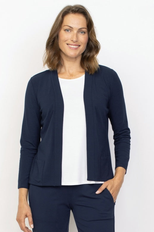 Habitat Core Travel Solid Shirred Back Open Front Jacket - 55930 - MIDNIGHT