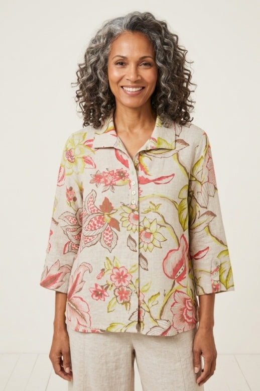 Habitat Linen Jaco-Beans Swing Shirt - 41836 - SAND