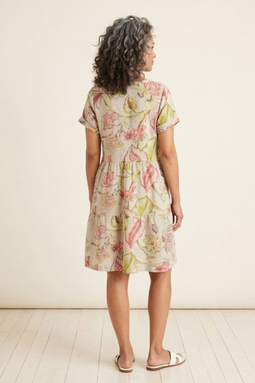 Habitat Linen Jaco-Beans Tiered Dress - 41883 - SAND