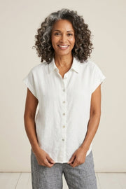 Habitat Linen Solid Cuffed Sleeve Shirt - 41504 - SAND (NOT WHITE)