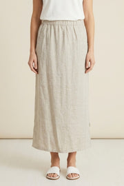 Habitat Linen Solid Button Tab Skirt - 41550 - SAND