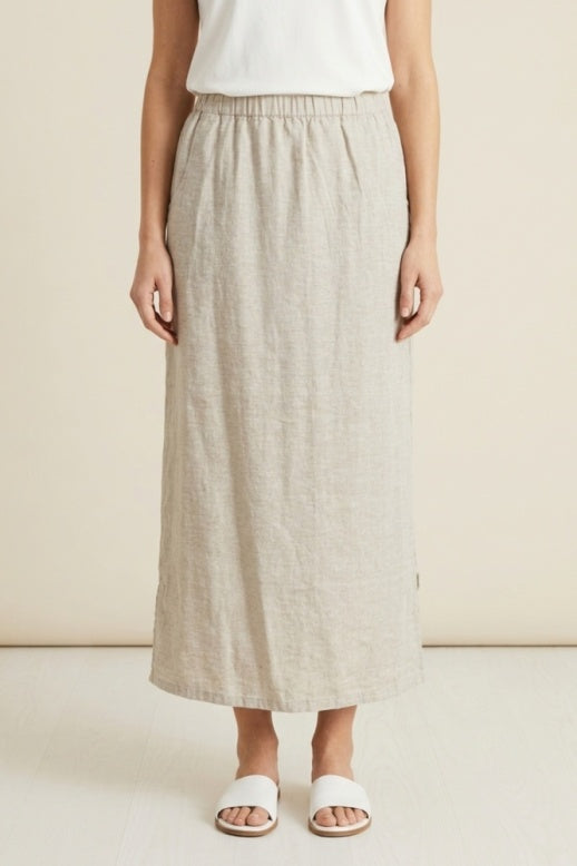 Habitat Linen Solid Button Tab Skirt - 41550 - SAND