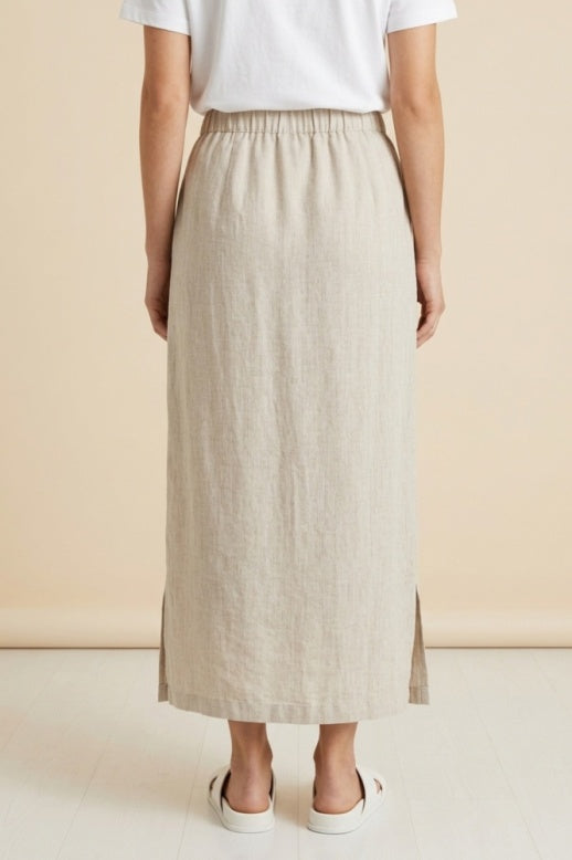 Habitat Linen Solid Button Tab Skirt - 41550 - SAND
