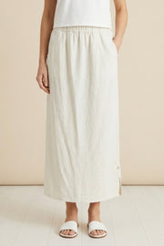 Habitat Linen Solid Button Tab Skirt - 41550 - WHITE