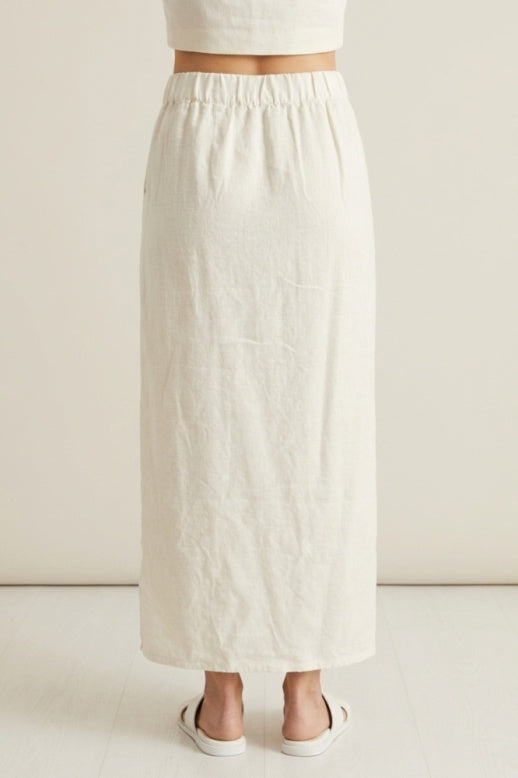 Habitat Linen Solid Button Tab Skirt - 41550 - WHITE