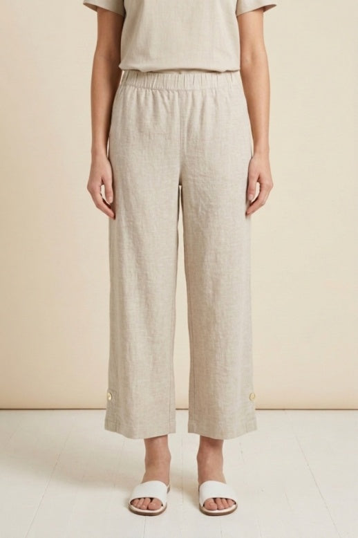 Habitat Linen Solid Button Tab Pant - 41561 - SAND