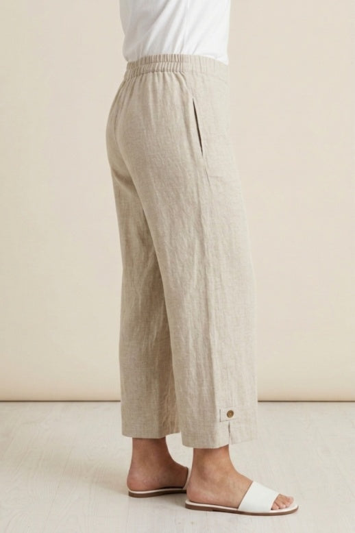 Habitat Linen Solid Button Tab Pant - 41561 - SAND