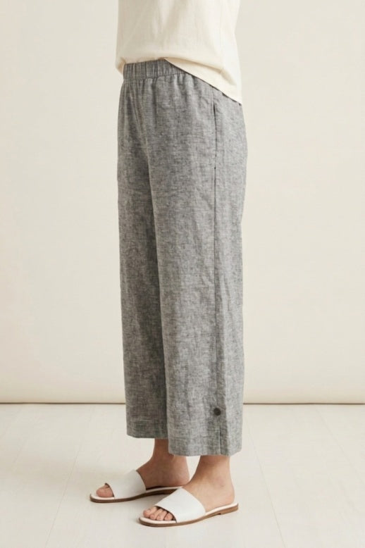 Habitat Linen Solid Button Tab Pant - 41561 - BLACK