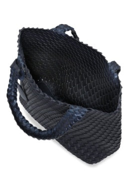Ilse Jacobsen Reversible Tote - BAG 08 - NAVY w/ METALLIC BLUE