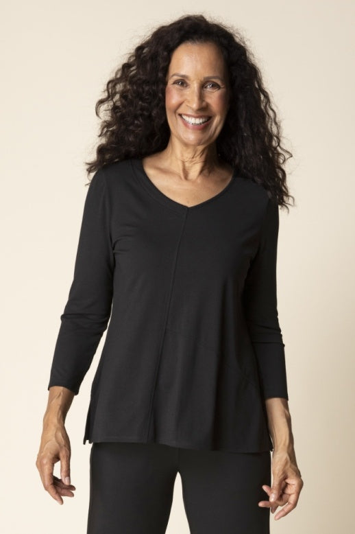 Habitat Core Travel Solid Shirred Seamed Tunic - 55924 - BLACK