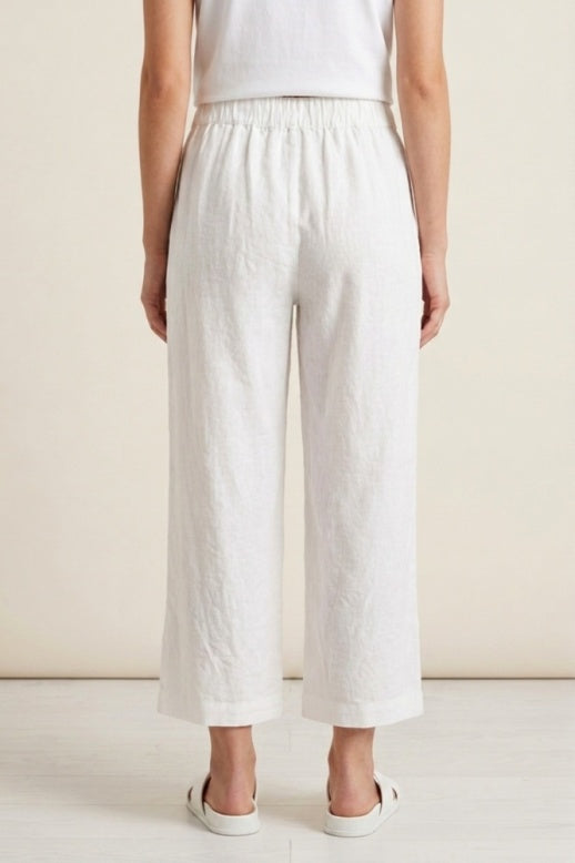 Habitat Linen Solid Button Tab Pant - 41561 - WHITE