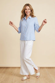 Habitat Linen Solid Button Tab Pant - 41561 - WHITE