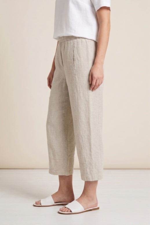 Habitat Linen Solid Seamed Crop Pant - 41577 - SAND