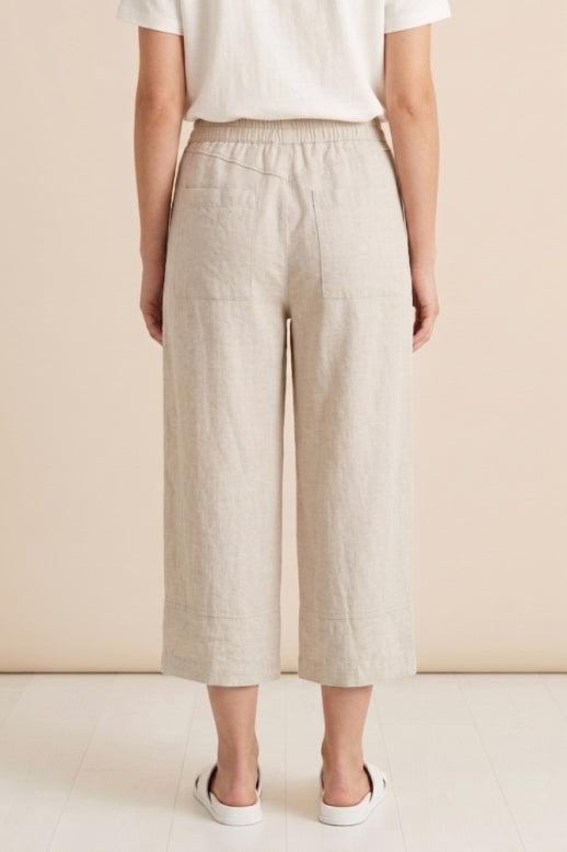 Habitat Linen Solid Seamed Crop Pant - 41577 - SAND