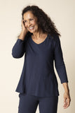 Habitat Core Travel Solid Shirred Seamed Tunic - 55924 - MIDNIGHT