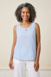 Habitat Linen Stripe Button Tab Tank - 41613 - SAND (NOT CASCADE)