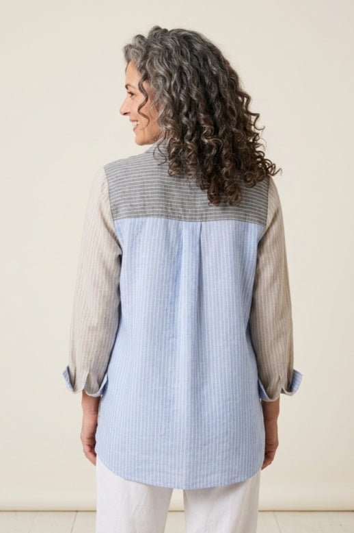 Habitat Linen Stripe Mix Tunic Shirt - 41200 - MIX