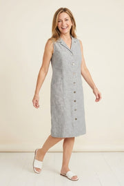 Habitat Linen Stripe Sleeveless Dress Shirt - 41680 - CASCADE (NOT BLACK)