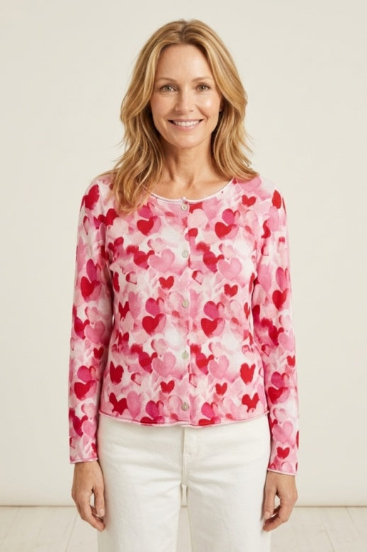 Habitat Featherweight Hearts Easy Cardigan - 80418 - ZINNA