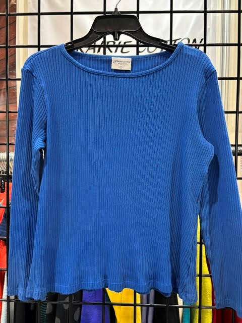 Prairie Cotton by CMC Boatneck Fitted Ribbed Long Sleeve Tee - 4276