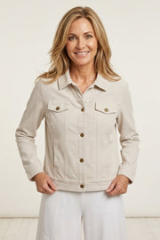 Habitat Stonewash Knits Stripe Jean Jacket - 31521 - ECRU