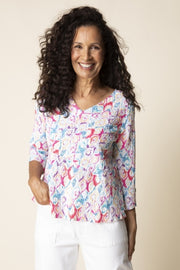 Habitat Painted Diamonds Crossways Top - 33932 - WHITE