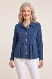 Habitat Stonewash Knits Shirred Hoodie - 31525 - DENIM