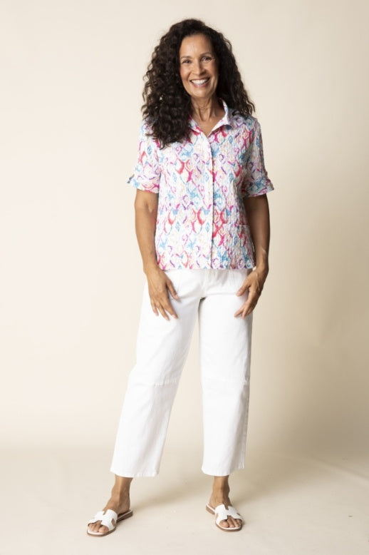 Habitat Painted Diamonds Laid Back Shirt - 33933 - WHITE