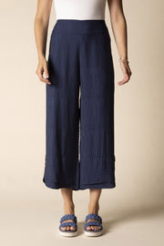Habitat Soft Rayon Jacquard Wide Leg Crop - 30767 - NAVY