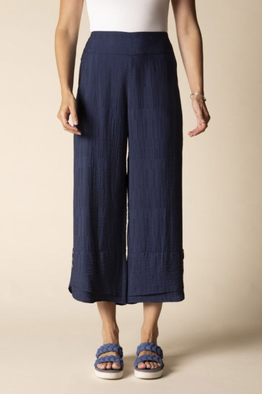 Habitat Soft Rayon Jacquard Wide Leg Crop - 30767 - NAVY