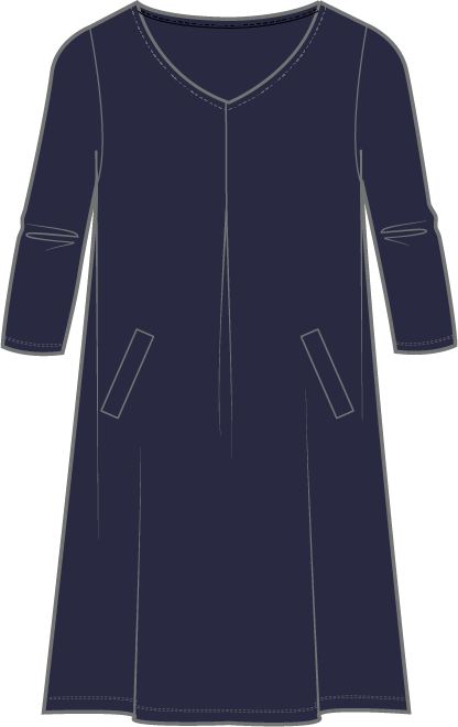 Habitat Core Travel Solid Greenwich Dress - 55992 - MIDNIGHT (NOT BLACK)