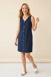 Habitat Stonewash Knits Button Dress - 31580 - DENIM