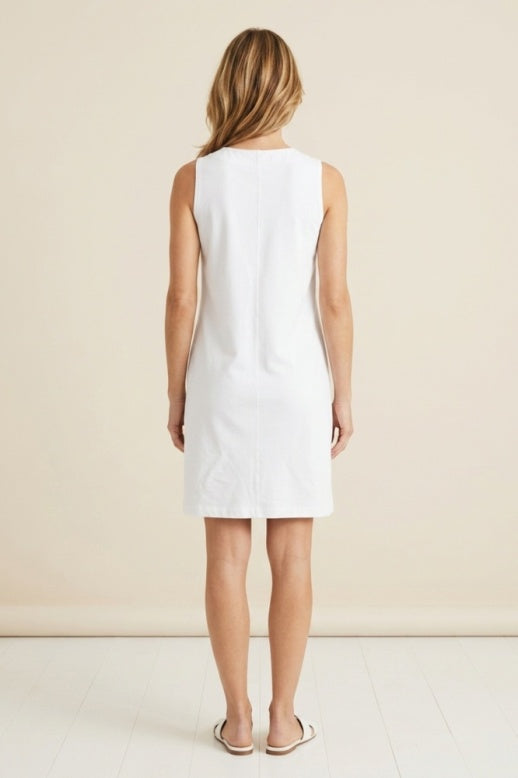 Habitat Stonewash Knits Button Dress - 31580 - WHITE